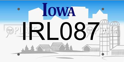 IRL087 Iowa License Plate