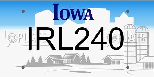 IRL240 Iowa License Plate