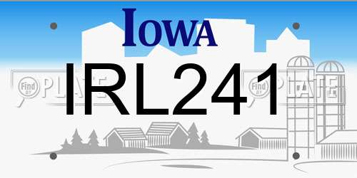 IRL241 Iowa License Plate