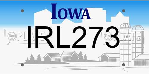IRL273 Iowa License Plate