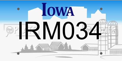 IRM034 Iowa License Plate