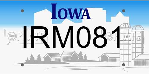 IRM081 Iowa License Plate