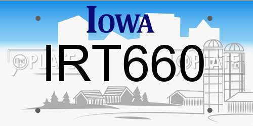 IRT660 Iowa License Plate