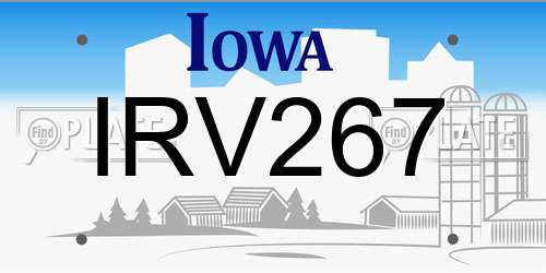 IRV267 Iowa License Plate