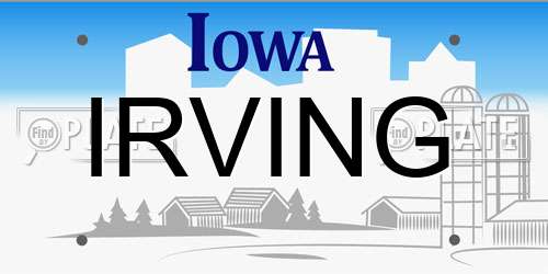 IRVING Iowa License Plate