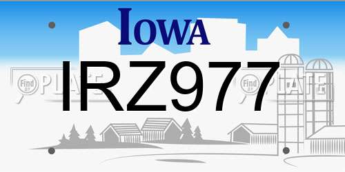 IRZ977 Iowa License Plate