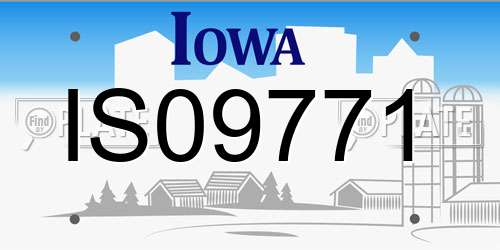 IS09771 Iowa License Plate