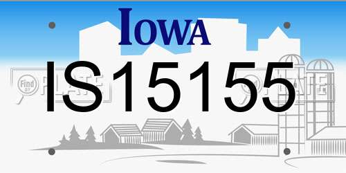 IS15155 Iowa License Plate