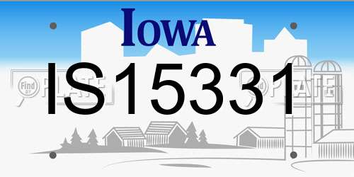 IS15331 Iowa License Plate