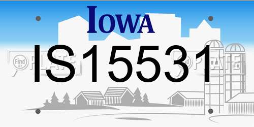 IS15531 Iowa License Plate