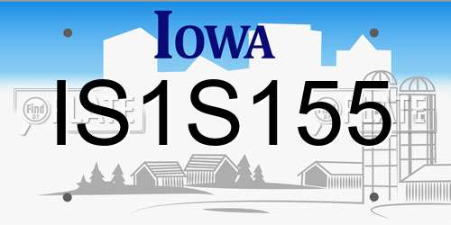 IS1S155 Iowa License Plate
