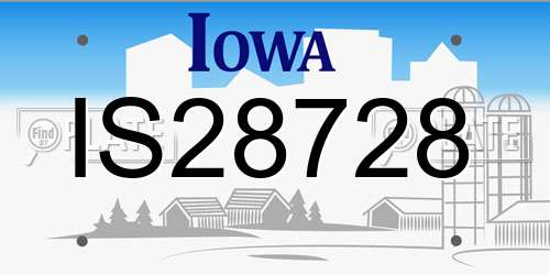 IS28728 Iowa License Plate