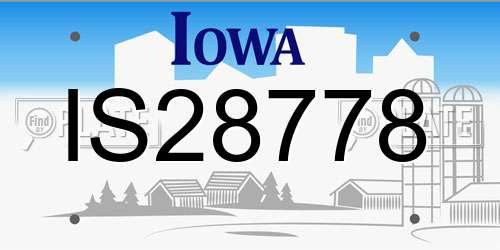 IS28778 Iowa License Plate