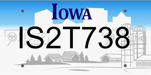 IS2T738 Iowa License Plate