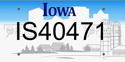 IS40471 Iowa License Plate