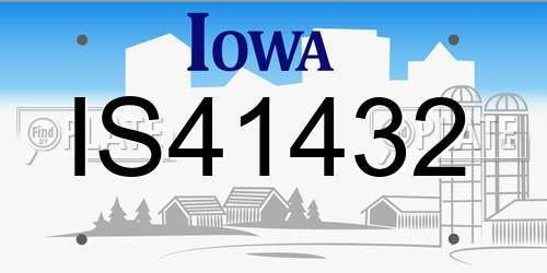 IS41432 Iowa License Plate