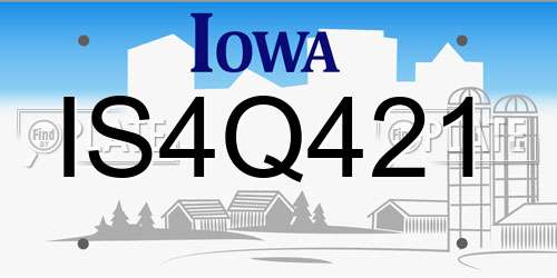 IS4Q421 Iowa License Plate