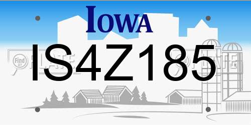 IS4Z185 Iowa License Plate