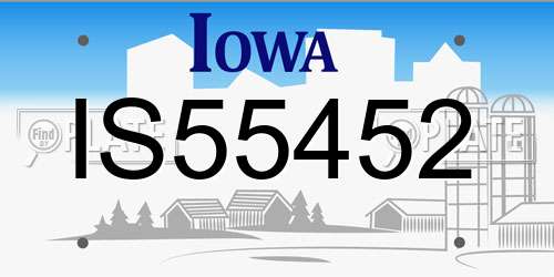 IS55452 Iowa License Plate