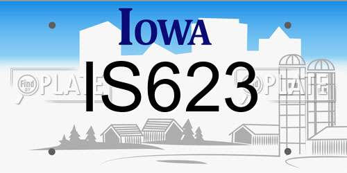 IS623 Iowa License Plate