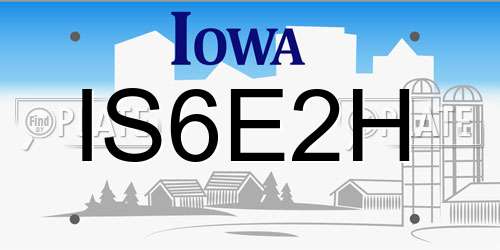 IS6E2H Iowa License Plate
