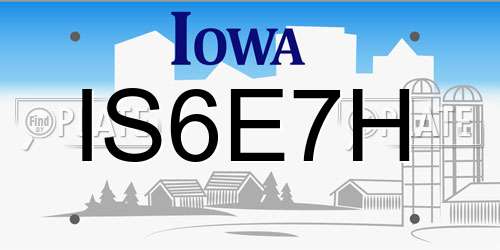 IS6E7H Iowa License Plate