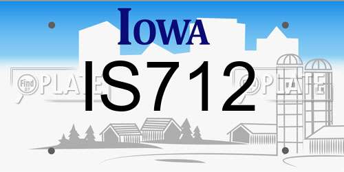 IS712 Iowa License Plate