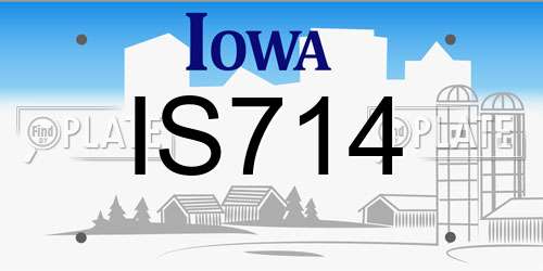 IS714 Iowa License Plate