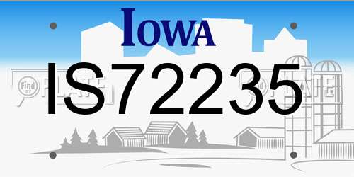 IS72235 Iowa License Plate