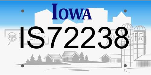 IS72238 Iowa License Plate
