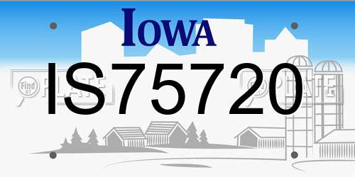 IS75720 Iowa License Plate