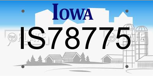 IS78775 Iowa License Plate