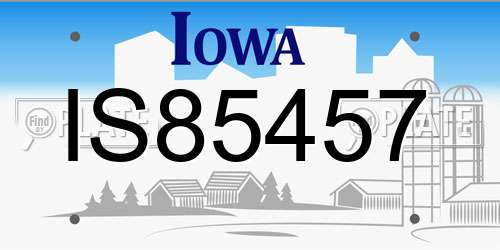 IS85457 Iowa License Plate