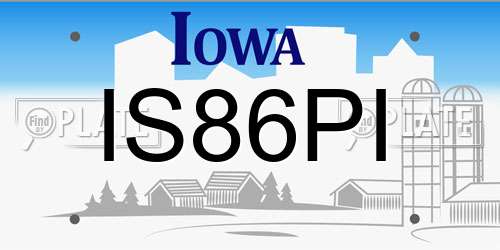 IS86PI Iowa License Plate