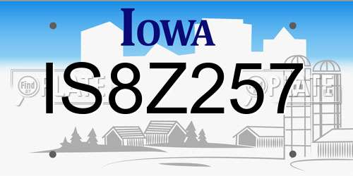 IS8Z257 Iowa License Plate
