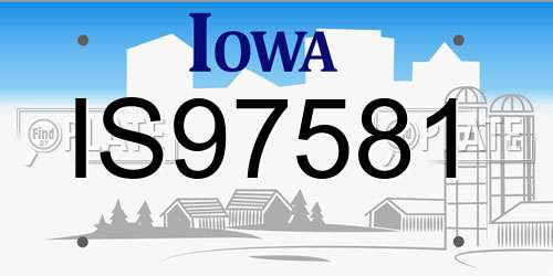 IS97581 Iowa License Plate