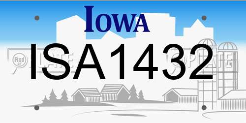 ISA1432 Iowa License Plate