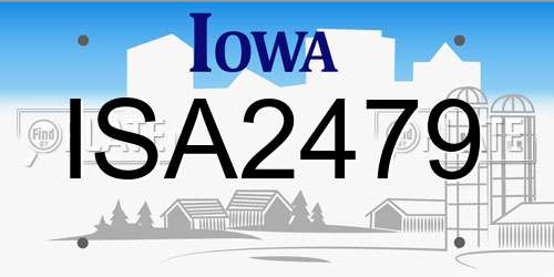 ISA2479 Iowa License Plate