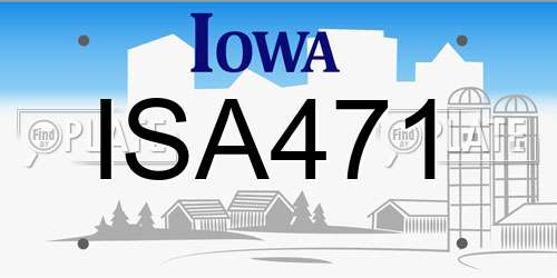 ISA471 Iowa License Plate