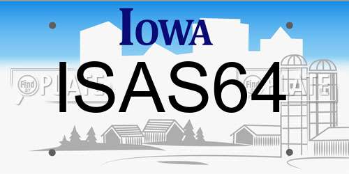 ISAS64 Iowa License Plate