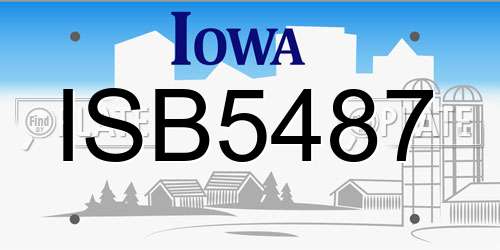 ISB5487 Iowa License Plate