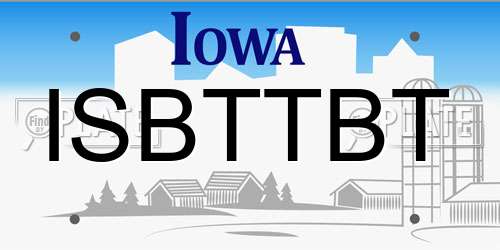 ISBTTBT Iowa License Plate