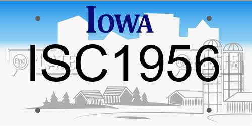 ISC1956 Iowa License Plate