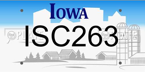 ISC263 Iowa License Plate