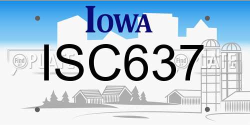 ISC637 Iowa License Plate