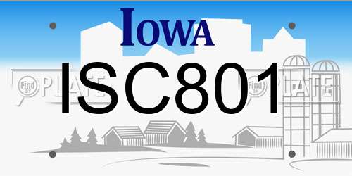 ISC801 Iowa License Plate