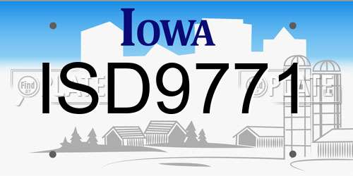 ISD9771 Iowa License Plate