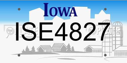 ISE4827 Iowa License Plate