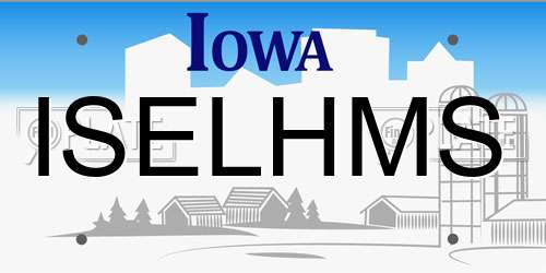 ISELHMS Iowa License Plate