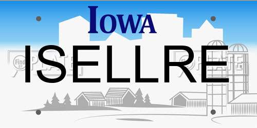 ISELLRE Iowa License Plate